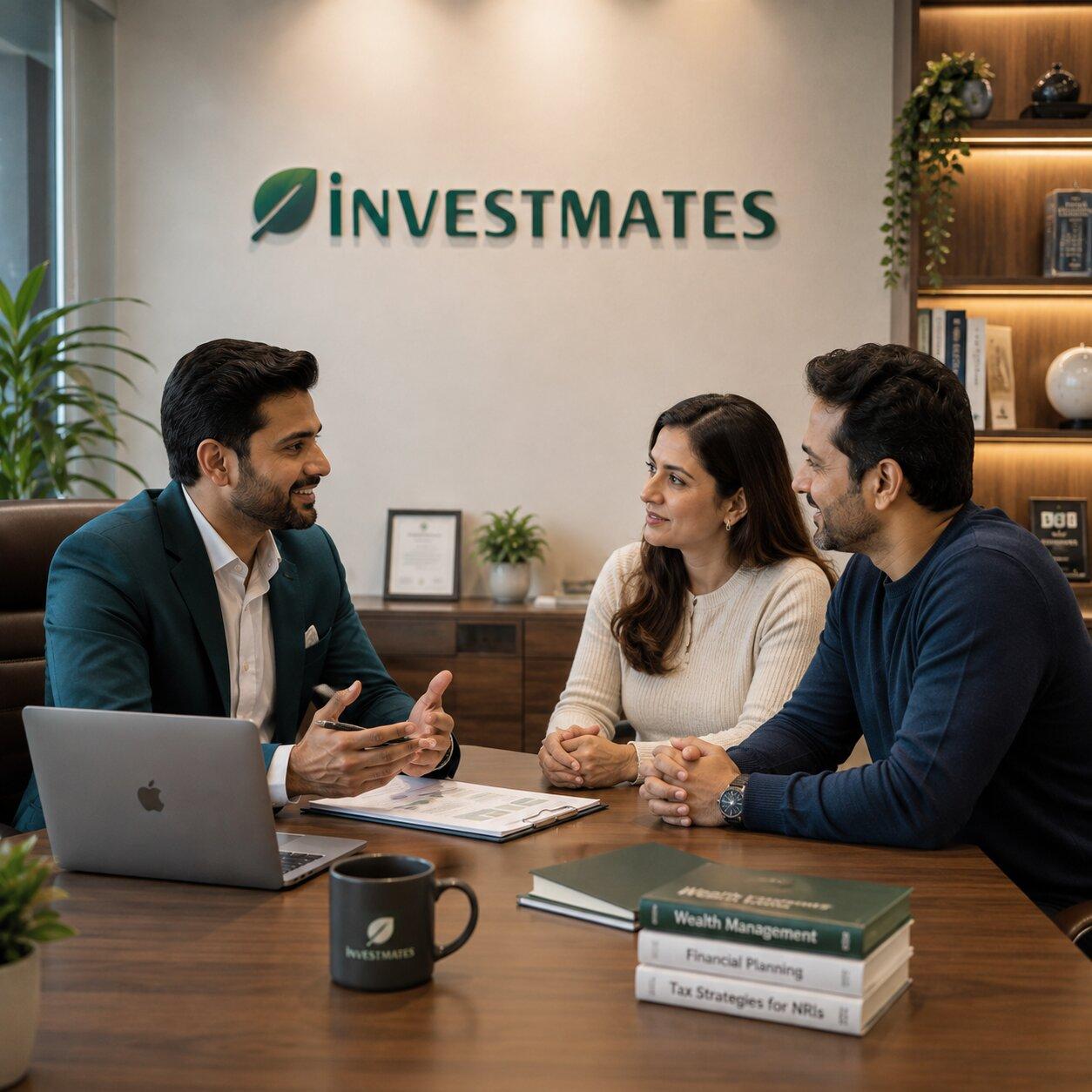 An InvestMates advisor reviewing PFIC compliance with an NRI couple